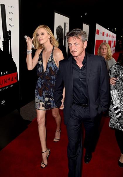 Sean Penn & Charlize Theron Couple Up at 'Gunman' Premiere
