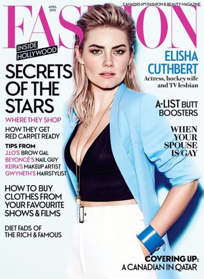 Elisha Cuthbert Flirts Up a Storm on Fashion Magazine's April 2015 Cover