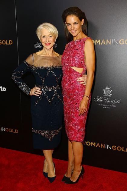 Katie Holmes & Helen Mirren: 'Woman in Gold' Premiere Pals