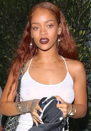 Rihanna Flashes Nipples in See-Through Top While Out in Santa Monica