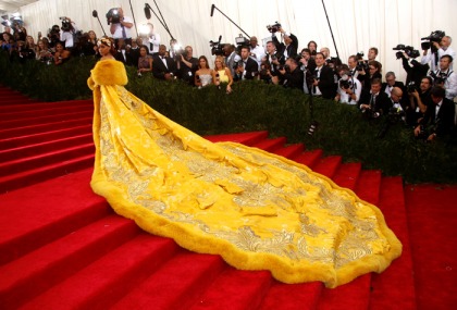 Rihanna in bright yellow Guo Pei at the Met Gala: overkill or perfection?
