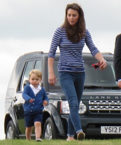 Duchess Kate & Prince George come out to watch a charity polo match