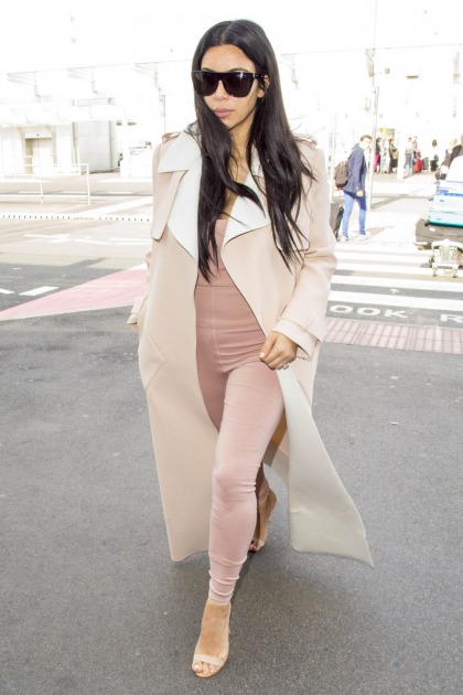 Kim Kardashian is in the unitard phase of maternity-wear: tragic or cute?
