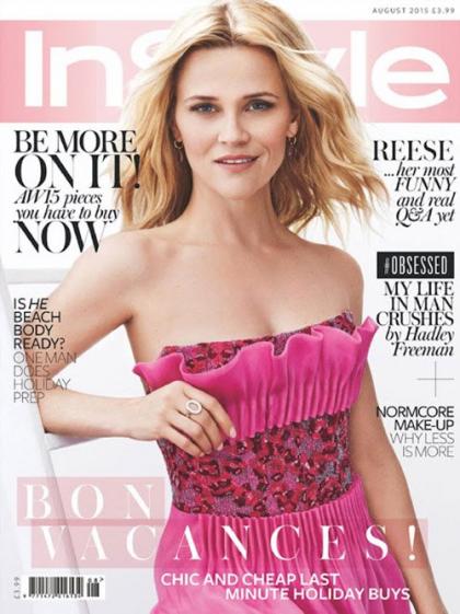 Reese Witherspoon: Pink Perfection on InStyle UK's August 2015 Cover