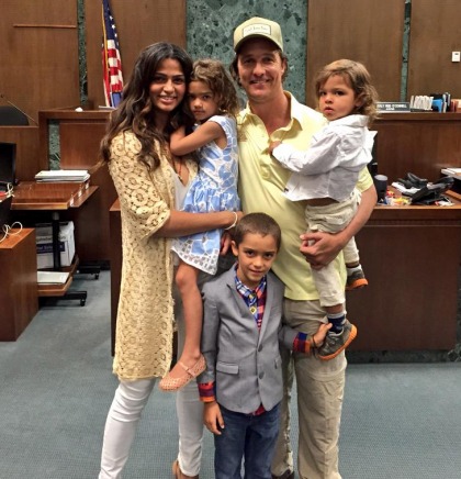 Matthew McConaughey & Camila Alves celebrate her American citizenship