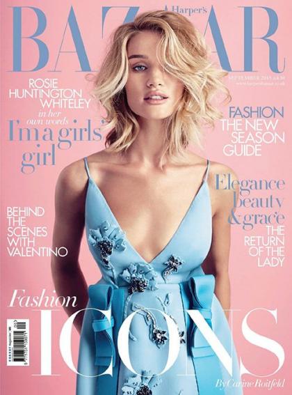 Rosie Huntington-Whiteley Shines on Harper's Bazaar UK's September 2015 Cover