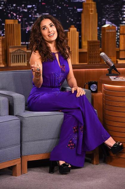 Salma Hayek Plays With Plethora of Puppies on 'The Tonight Show Starring Jimmy Fallon'