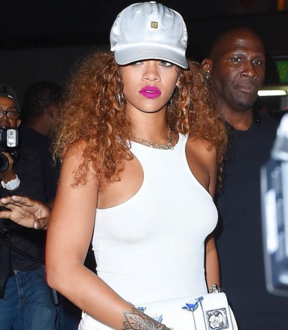 Rihanna In A Tight White Tank Top