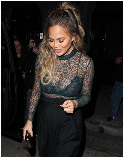 Pregnant Chrissy Teigen Shows Off Her Already Bigger Cleavage! Pregnant Chrissy Teigen Shows Off Her Already Bigger Cleavage!