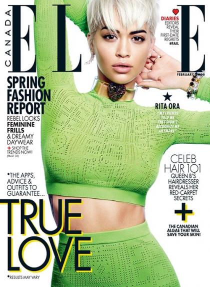 Rita Ora Flirts Up a Storm on February 2016 Cover of ELLE Canada