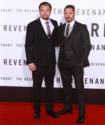 Leo DiCaprio & Tom Hardy premiere 'The Revenant' in LA: grumpy or hot'