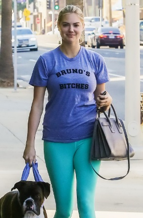 Kate Upton Leggings Walks her dog in Beverly Hills