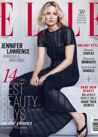 Jennifer Lawrence Stuns In Elle Magazine Malaysia January 2016