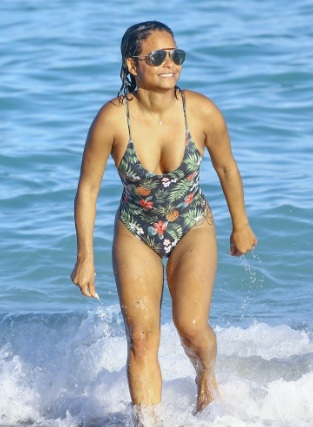 Christina Milian Booty Floral Swimsuit in Miami