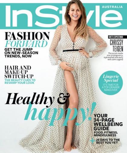 Chrissy Tiegen is Pregnant and Pretty on InStyle Australia February 2016 Cover