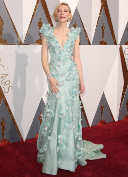 Cate Blanchett in seafoam Armani at the Oscars: one of the best looks ever?