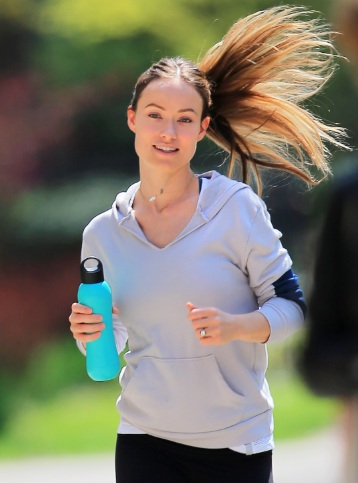 Olivia Wilde Fit & Tights Jogging in NYC
