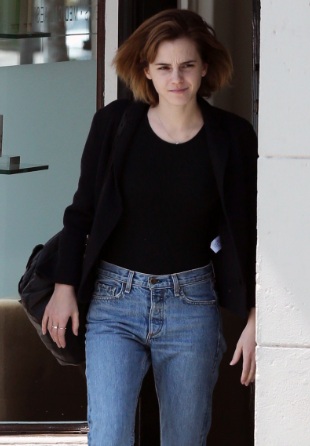 Emma Watson Casual Outfit at SPA salon in Hollywood