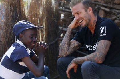 David Beckham visited Africa, as part of his work with children with HIV
