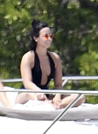 Demi Lovato Sizzles in Swimsuit while Relaxes on Yacht with Friends
