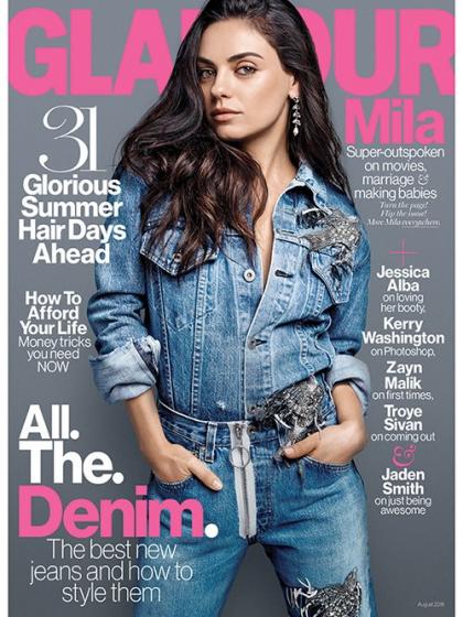 Mila Kunis Ditches Makeup for Glamour's August 2016 Cover