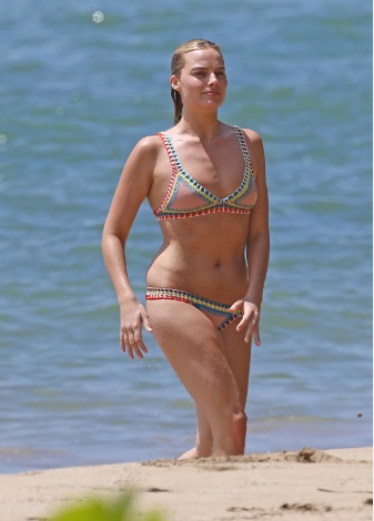 Margot Robbie Sunbathes Topless on the Beach in Hawaii