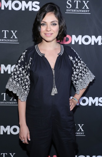 Mila Kunis Cute Jumpsuit at Bad Moms New York Premiere