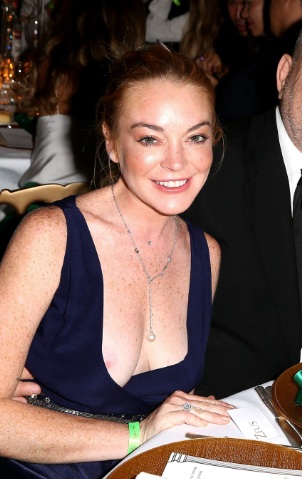 Lindsay Lohan Nipslip at Birthday Celebration Days