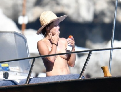 Sophie Marceau Topless in Bikini While on Holiday in Capri