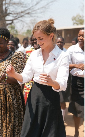 Emma Watson Beauty at International Day of the Girl Child event in Malawi