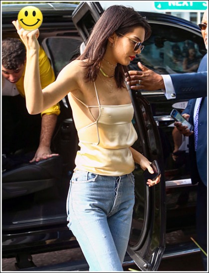 Kendall Jenner Gives The Finger, Flashes Her Sexy Little Braless Breasts While Doing So Kendall Jenner Gives The Finger, Flashes Her Sexy Little Braless Breasts While Doing So