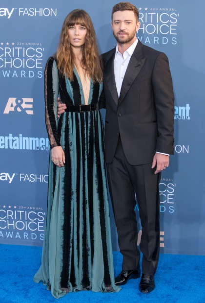 Jessica Biel was bangsy & boho in Elie Saab at Critics' Choice: love it or hate it'