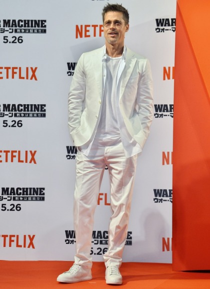 Brad Pitt looks well-rested & slim while promoting 'War Machine' in Japan
