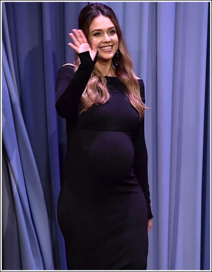Pregnant Jessica Alba Busting Out Her Ginormous Bosom On Jimmy Fallon Pregnant Jessica Alba Busting Out Her Ginormous Bosom On Jimmy Fallon