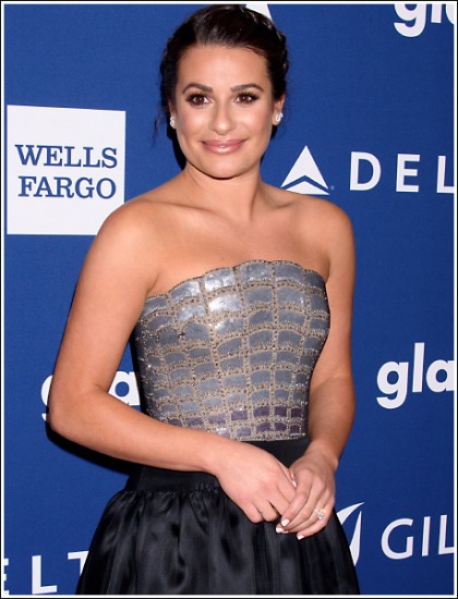 Lea Michele Flashes Her Engagement Ring (Booooo!) And Her Cute Little Braless Cleavage (Yay!) Lea Michele Flashes Her Engagement Ring (Booooo!) And Her Cute Little Braless Cleavage (Yay!)