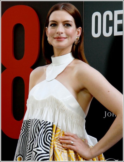 Anne Hathaway Flashes Some Braless Bosom Action Anne Hathaway Flashes Some Braless Bosom Action