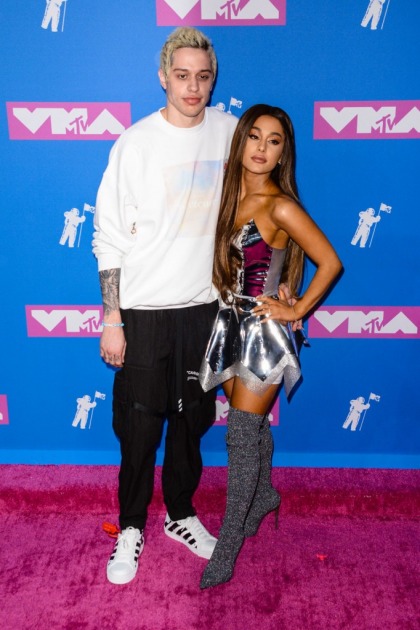 Ariana Grande in a metallic mini dress with Pete Davidson at the VMAs: mismatched?