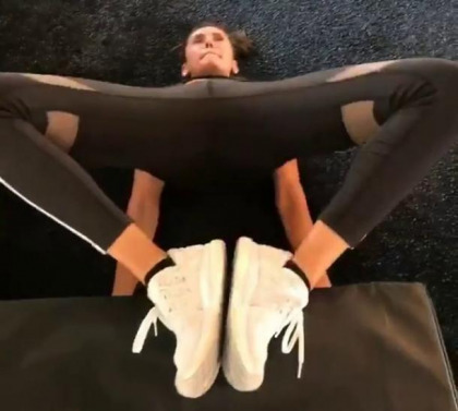Nina Dobrev's Leg Spread And Humping