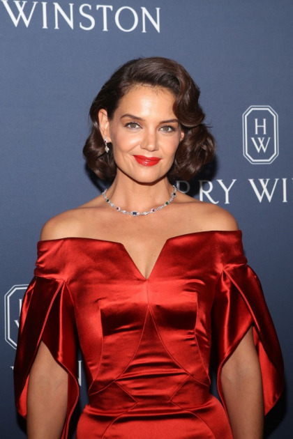 Katie Holmes in Zac Posen at a Harry Winston event: old Hollywood glam?