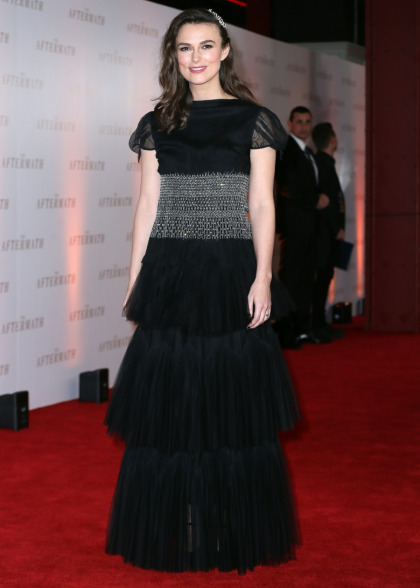 Keira Knightley in Chanel at the London premiere of 'The Aftermath?: unflattering'
