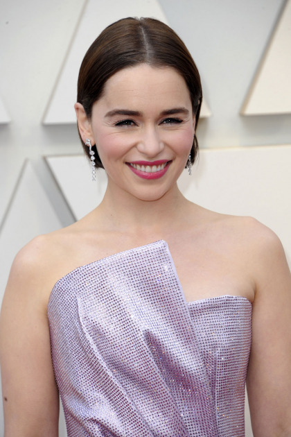 Emilia Clarke in pink Balmain at the Oscars: so pretty and perfect