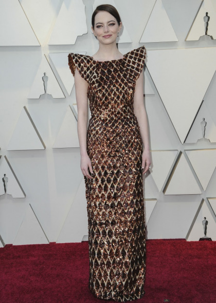 Emma Stone in bronze Louis Vuitton at the Oscars: stunning or too structural?