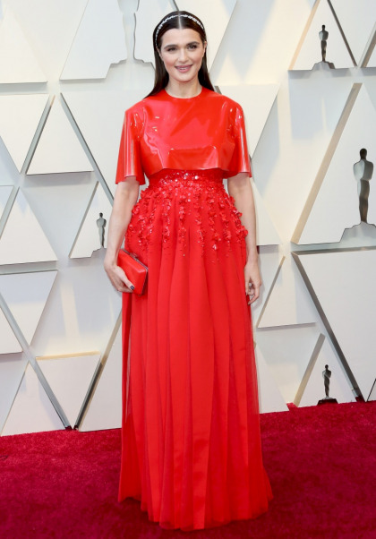 Rachel Weisz in orange plastic Givenchy at the Oscars: hideous & disappointing?