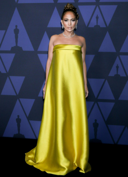 Jennifer Lopez in chartreuse Reem Acra: best dressed of the Governors Awards?