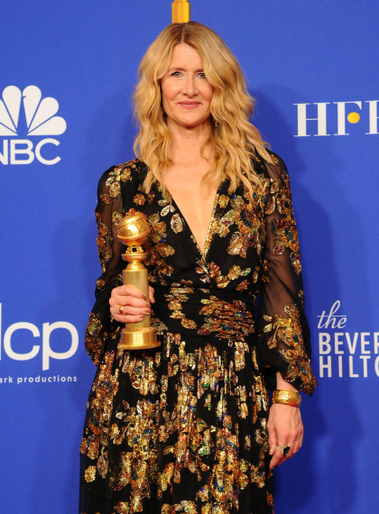 Laura Dern in Saint Laurent at the Golden Globes: one of her worst looks or striking?