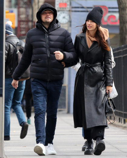 Leonardo DiCaprio & Camila Morrone looked coupled-up & happy in New York