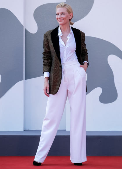 Cate Blanchett in an Armani blazer at the Venice Film Festival: so chic??